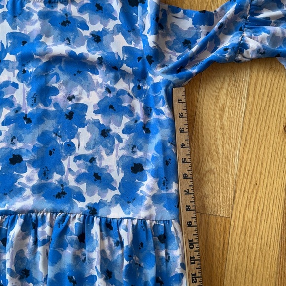 Blouse J.Crew Floral Blue Women's Top - Picture 7 of 8